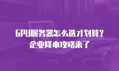 GPU服务器怎么选才划算？企业降本攻略来了