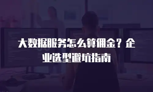 大数据服务怎么算佣金？企业选型避坑指南