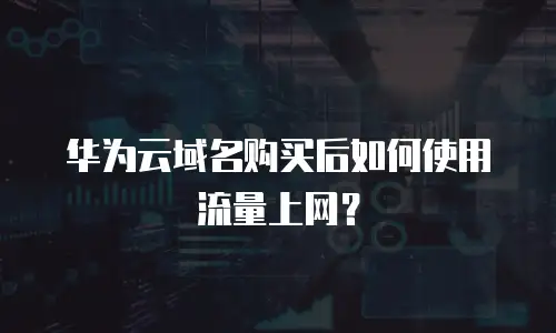 华为云域名购买后如何使用流量上网？