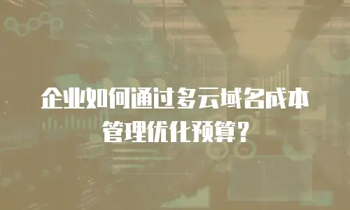 企业如何通过多云域名成本管理优化预算？