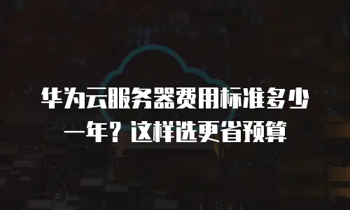华为云服务器费用标准多少一年？这样选更省预算