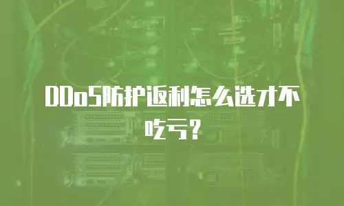DDoS防护返利怎么选才不吃亏？