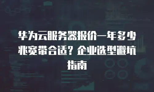 华为云服务器报价一年多少兆宽带合适？企业选型避坑指南
