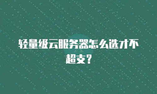 轻量级云服务器怎么选才不超支？