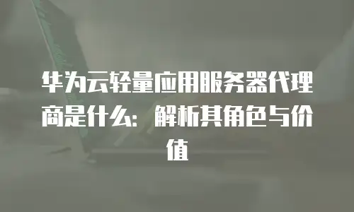 华为云轻量应用服务器代理商是什么：解析其角色与价值