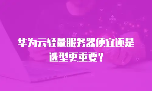 华为云轻量服务器便宜还是选型更重要？
