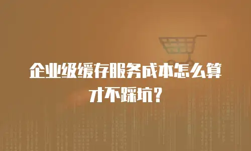 企业级缓存服务成本怎么算才不踩坑？