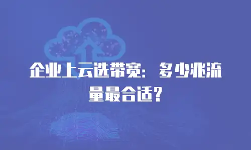 企业上云选带宽：多少兆流量最合适？