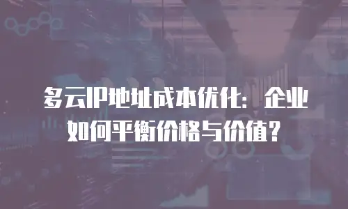 多云IP地址成本优化：企业如何平衡价格与价值？