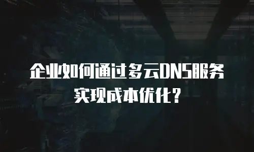 企业如何通过多云DNS服务实现成本优化？