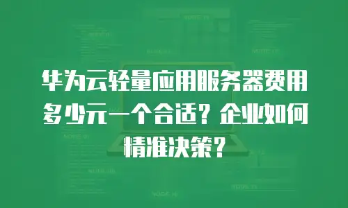 华为云轻量应用服务器费用多少元一个合适？企业如何精准决策？