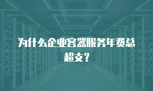 为什么企业容器服务年费总超支？