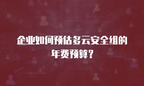企业如何预估多云安全组的年费预算？