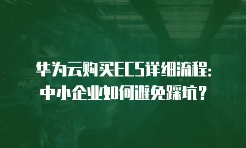 华为云购买ECS详细流程：中小企业如何避免踩坑？