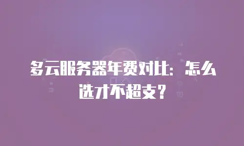多云服务器年费对比：怎么选才不超支？
