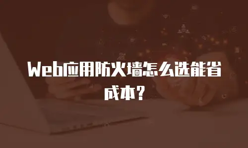 Web应用防火墙怎么选能省成本？