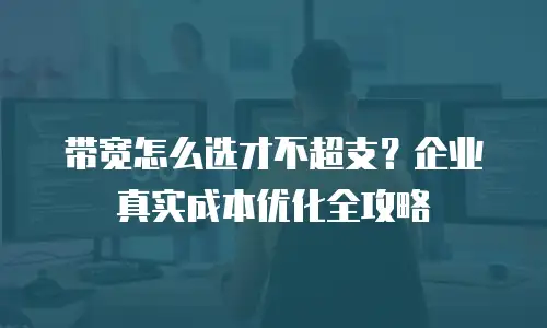 带宽怎么选才不超支？企业真实成本优化全攻略