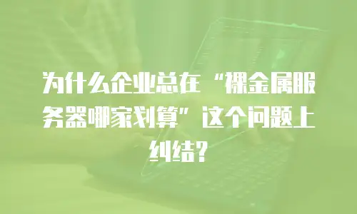 为什么企业总在&ldquo;裸金属服务器哪家划算&rdquo;这个问题上纠结？