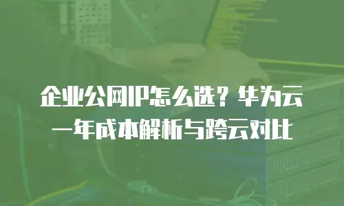 企业公网IP怎么选？华为云一年成本解析与跨云对比