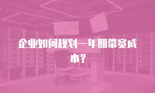 企业如何规划一年期带宽成本？