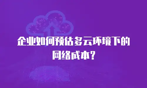 企业如何预估多云环境下的网络成本？