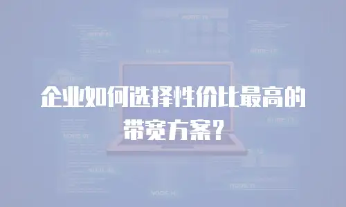 企业如何选择性价比最高的带宽方案？