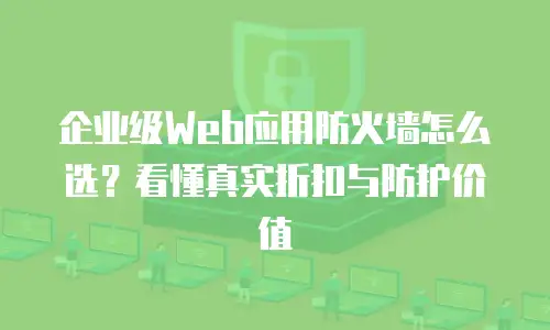 企业级Web应用防火墙怎么选？看懂真实折扣与防护价值
