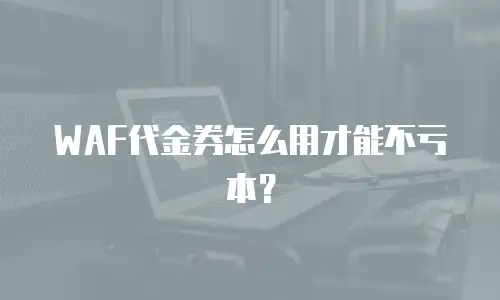WAF代金券怎么用才能不亏本？