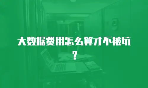 大数据费用怎么算才不被坑？