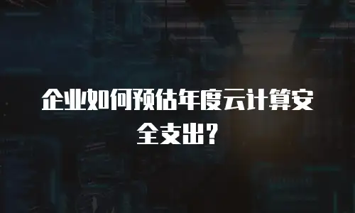 企业如何预估年度云计算安全支出？