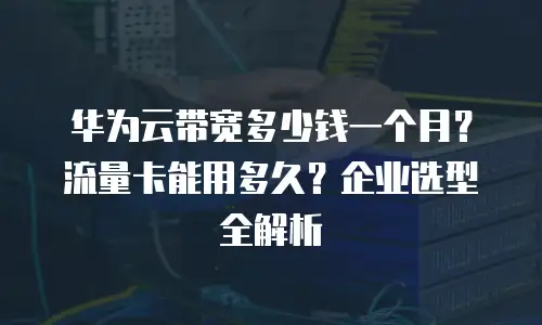 华为云带宽多少钱一个月？流量卡能用多久？企业选型全解析