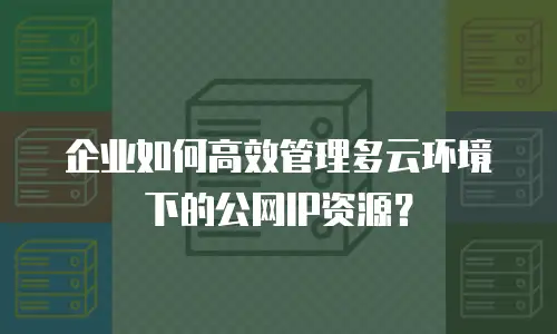 企业如何高效管理多云环境下的公网IP资源？