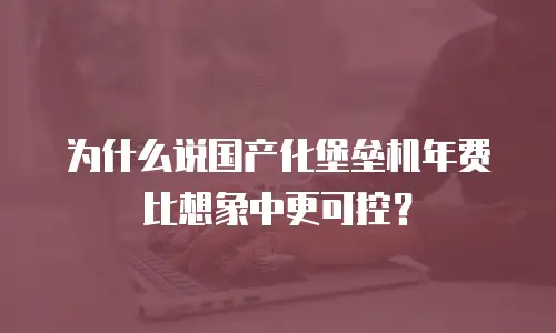 为什么说国产化堡垒机年费比想象中更可控？