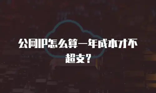公网IP怎么算一年成本才不超支？