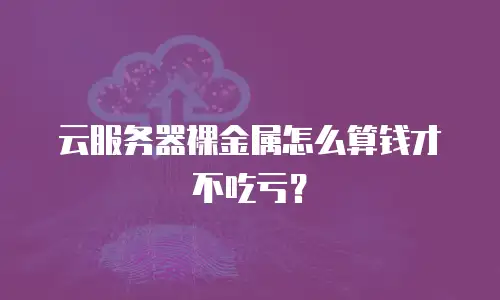 云服务器裸金属怎么算钱才不吃亏？
