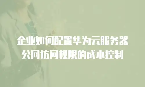 企业如何配置华为云服务器公网访问权限的成本控制