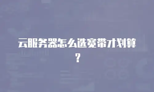 云服务器怎么选宽带才划算？