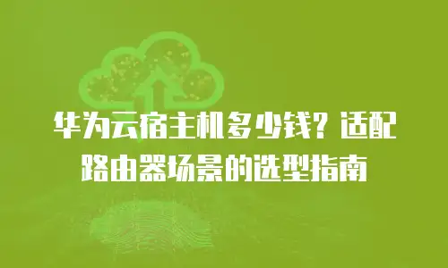 华为云宿主机多少钱？适配路由器场景的选型指南