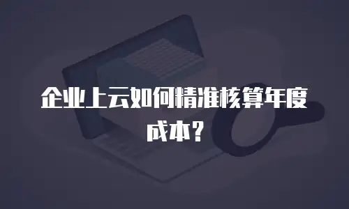 企业上云如何精准核算年度成本？