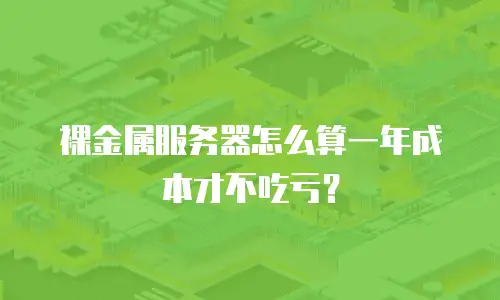 裸金属服务器怎么算一年成本才不吃亏？