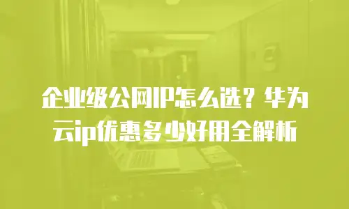 企业级公网IP怎么选？华为云ip优惠多少好用全解析