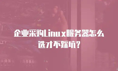 企业采购Linux服务器怎么选才不踩坑？