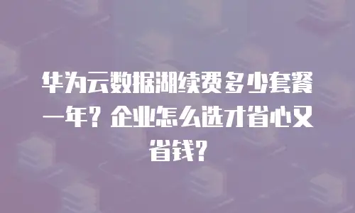 华为云数据湖续费多少套餐一年？企业怎么选才省心又省钱？