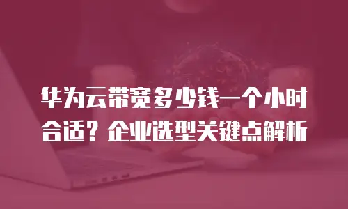 华为云带宽多少钱一个小时合适？企业选型关键点解析