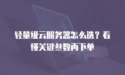 轻量级云服务器怎么选？看懂关键参数再下单