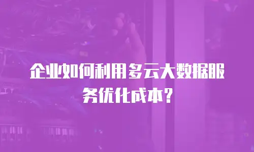 企业如何利用多云大数据服务优化成本？