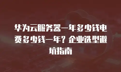 华为云服务器一年多少钱电费多少钱一年？企业选型避坑指南