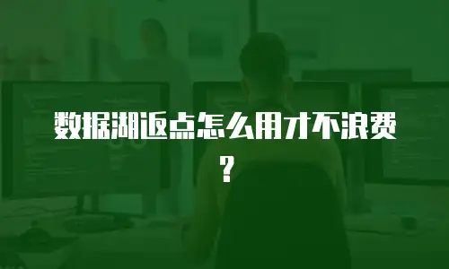 数据湖返点怎么用才不浪费？