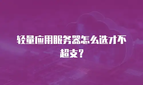 轻量应用服务器怎么选才不超支？