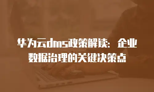 华为云dms政策解读：企业数据治理的关键决策点